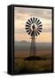 An Old Windmill on a Farm in a Rural or Rustic Setting at Sunset.-SAPhotog-Framed Stretched Canvas
