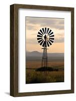 An Old Windmill on a Farm in a Rural or Rustic Setting at Sunset.-SAPhotog-Framed Photographic Print