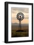 An Old Windmill on a Farm in a Rural or Rustic Setting at Sunset.-SAPhotog-Framed Photographic Print