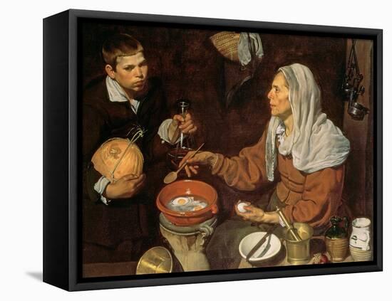 An Old Woman Cooking Eggs, 1618-Diego Velazquez-Framed Stretched Canvas