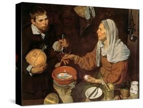 An Old Woman Cooking Eggs, 1618-Diego Velazquez-Stretched Canvas