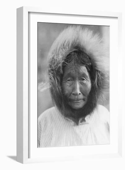 An Old Woman from Point Barrow, Alaska, 1921-24-Knud Rasmussen-Framed Photographic Print