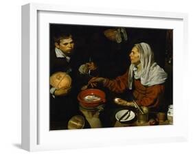 An Old Woman Frying Eggs-Diego Velazquez-Framed Giclee Print