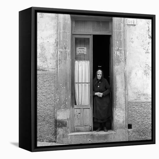An Old Woman in Ragusa-Mario de Biasi-Framed Stretched Canvas