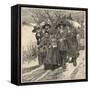 An Old Woman is Arrested as a Witch-Howard Pyle-Framed Stretched Canvas