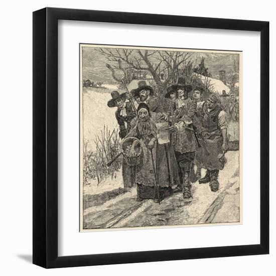 An Old Woman is Arrested as a Witch-Howard Pyle-Framed Art Print