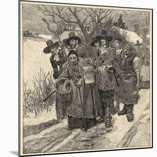 An Old Woman is Arrested as a Witch-Howard Pyle-Mounted Art Print