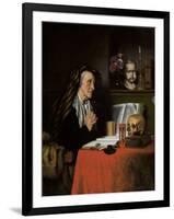 An Old Woman Praying, C.1655 (Oil on Canvas)-Nicolaes Maes-Framed Giclee Print