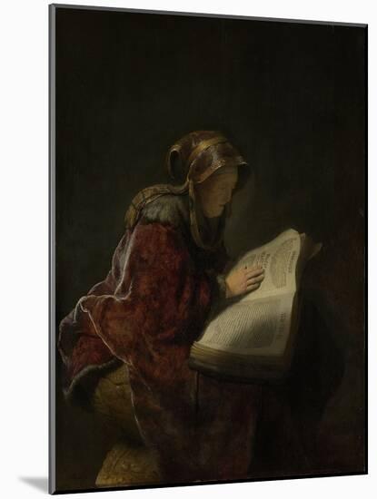 An Old Woman Reading, Probably the Prophetess Hannah, 1631-Rembrandt van Rijn-Mounted Giclee Print