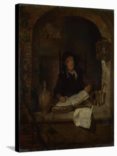 An Old Woman with a Book, C. 1660-Gabriel Metsu-Stretched Canvas