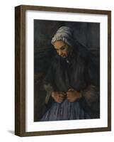 An Old Woman with a Rosary, C. 1895-Paul Cézanne-Framed Giclee Print