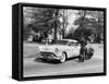 An Oldsmobile at the Corner of an American Street, 1954-null-Framed Stretched Canvas