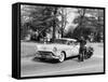 An Oldsmobile at the Corner of an American Street, 1954-null-Framed Stretched Canvas