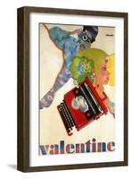 An Olivetti 'Valentine' Typewriter Promotional Poster, C.1969 (Colour Print, Wooden Frame)-null-Framed Giclee Print