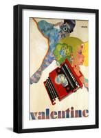 An Olivetti 'Valentine' Typewriter Promotional Poster, C.1969 (Colour Print, Wooden Frame)-null-Framed Giclee Print