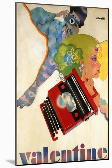 An Olivetti 'Valentine' Typewriter Promotional Poster, Printed 1969-null-Mounted Giclee Print