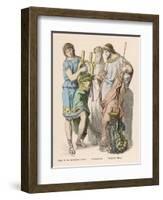 An Olympic Hero with a King and the Priest of Dionysos-null-Framed Art Print