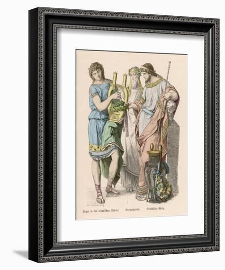 An Olympic Hero with a King and the Priest of Dionysos-null-Framed Art Print