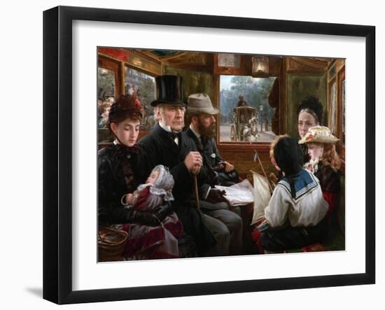 An Omnibus Ride to Piccadilly Circus (Mr Gladstone Travelling with Ordinary Passenger), 1885-Alfred Morgan-Framed Giclee Print