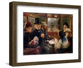 An Omnibus Ride to Piccadilly Circus, Mr Gladstone Travelling with Ordinary Passengers-Alfred Morgan-Framed Giclee Print