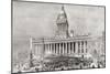 An Open Air Band Performance in Front of Leeds Town Hall-null-Mounted Giclee Print