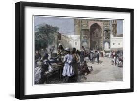 An Open-Air Restaurant at Lahore, India, 1880-Edwin Lord Weeks-Framed Giclee Print