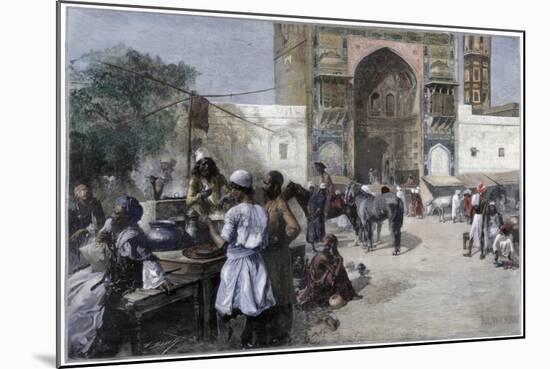 An Open-Air Restaurant at Lahore, India, 1880-Edwin Lord Weeks-Mounted Giclee Print