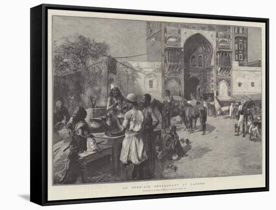 An Open-Air Restaurant at Lahore-Edwin Lord Weeks-Framed Stretched Canvas