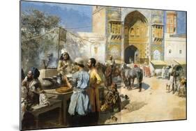 An Open-Air Restaurant, Lahore, C1889-Edwin Lord Weeks-Mounted Giclee Print