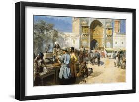 An Open-Air Restaurant, Lahore, C1889-Edwin Lord Weeks-Framed Premium Giclee Print