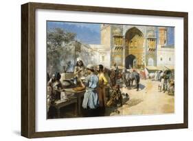 An Open-Air Restaurant, Lahore, C1889-Edwin Lord Weeks-Framed Giclee Print