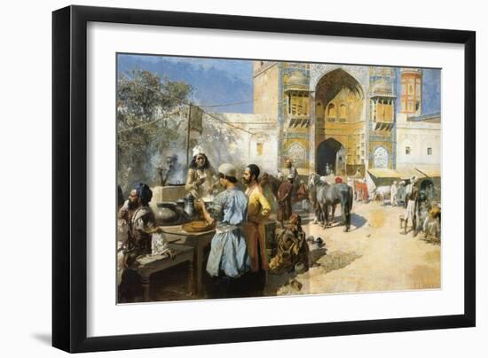 An Open-Air Restaurant, Lahore, C1889-Edwin Lord Weeks-Framed Giclee Print