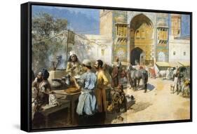 An Open-Air Restaurant, Lahore, C1889-Edwin Lord Weeks-Framed Stretched Canvas