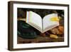 An open Holy Quran on wood stand and a kufi, France, Europe-Godong-Framed Photographic Print