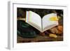 An open Holy Quran on wood stand and a kufi, France, Europe-Godong-Framed Photographic Print