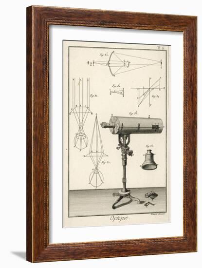 An Optique Telescope-Benard-Framed Art Print