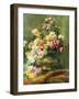 An Opulent Still Life of Roses in a Brass Urn-Jean Capeinick-Framed Giclee Print