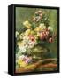An Opulent Still Life of Roses in a Brass Urn-Jean Capeinick-Framed Stretched Canvas