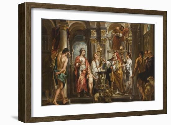 An Oracle (Thetis and Achilles before the Oracle) before 1643-Jacob Jordaens-Framed Giclee Print