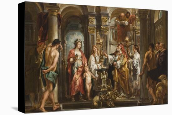 An Oracle (Thetis and Achilles before the Oracle) before 1643-Jacob Jordaens-Stretched Canvas