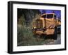 An Orange Truck at a Car Cemetery in Colorado-Michael Brown-Framed Photographic Print