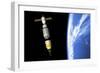 An Orbital Maintenance Platform Docks an Orbiting Booster in Low Earth Orbit-Stocktrek Images-Framed Art Print