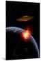 An Orbiting Ufo Launches a Deadly Attack Upon the Surface of Earth-null-Mounted Premium Giclee Print