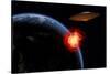 An Orbiting Ufo Launches a Deadly Attack Upon the Surface of Earth-null-Stretched Canvas