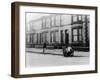 An 'Orderly Boy' and His Cart Sweeping a Street, Liverpool, 1935-null-Framed Photographic Print