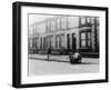 An 'Orderly Boy' and His Cart Sweeping a Street, Liverpool, 1935-null-Framed Photographic Print