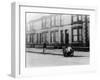 An 'Orderly Boy' and His Cart Sweeping a Street, Liverpool, 1935-null-Framed Photographic Print