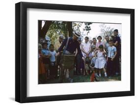 An Organ Grinder and His Monkey Perform at the Iowa State Fair, Des Moines, Iowa, 1955-John Dominis-Framed Photographic Print