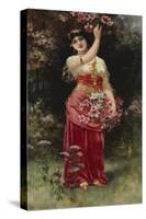 An Oriental Flower Girl-Eisman Semenowsky-Stretched Canvas