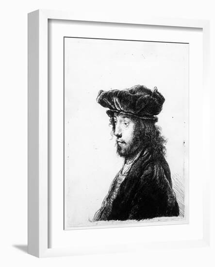 An Oriental Head, Etched by Rembrandt, C.1635 (Etching)-Jan The Elder Lievens-Framed Giclee Print